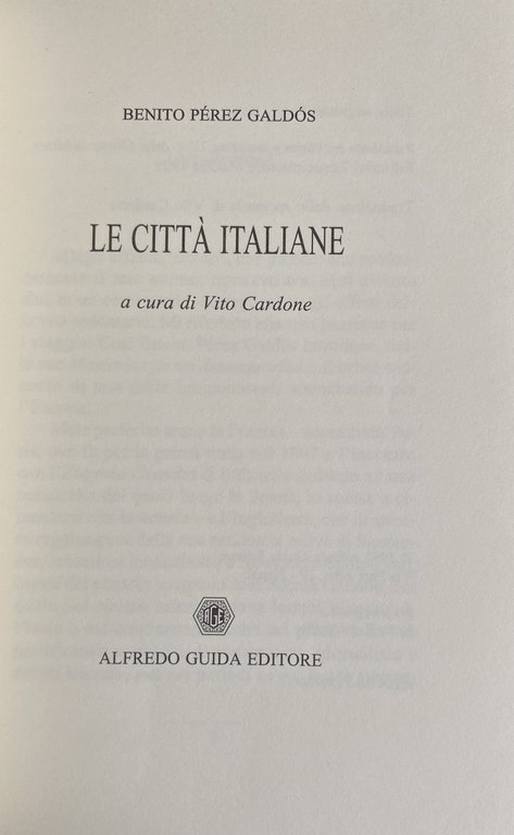 LE CITTÀ ITALIANE.