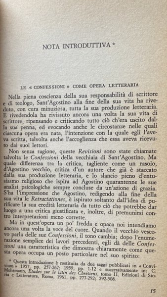 LE CONFESSIONI. (INTRODUZIONE DI CHRISTINE MOHRMANN, TRADUZIONE DI CARLO VITALI)