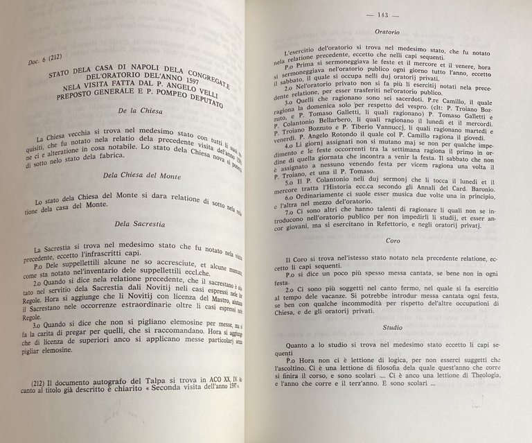 LE COSTITUZIONI DELL'ORATORIO NAPOLETANO