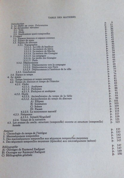 LE DIABLE AU CORPS DE RAYMOND RADIGUET. STRUCTURES NARRATIVES SPATIO-TEMPORELLES