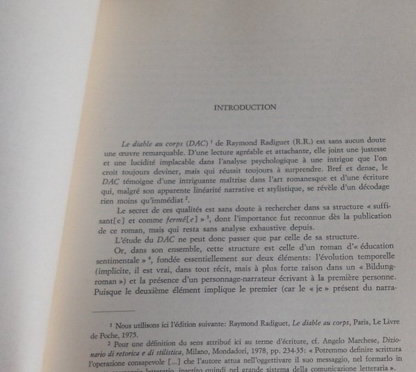 LE DIABLE AU CORPS DE RAYMOND RADIGUET. STRUCTURES NARRATIVES SPATIO-TEMPORELLES