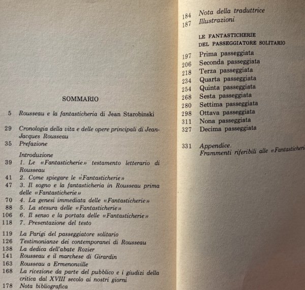 LE FANTASTICHERIE DEL PASSEGGIATORE SOLITARIO. (INTRODUZIONE DI JEAN STAROBINSKI, PREMESSA …