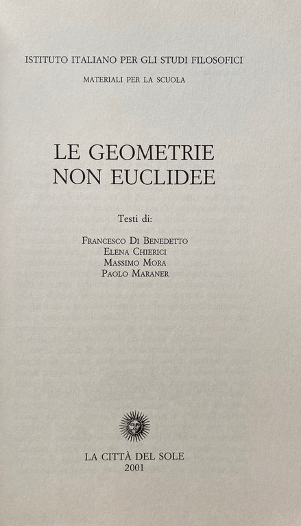 LE GEOMETRIE NON EUCLIDEE