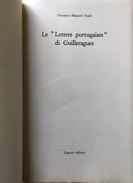 LE «LETTRES PORTUGAISES» DI GUILLERAGUES