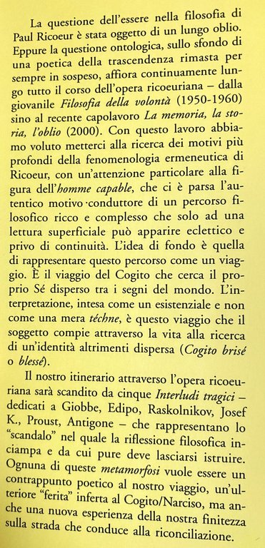 LE METAMORFOSI DI NARCISO. IL COGITO ITINERANTE DI PAUL RICOEUR