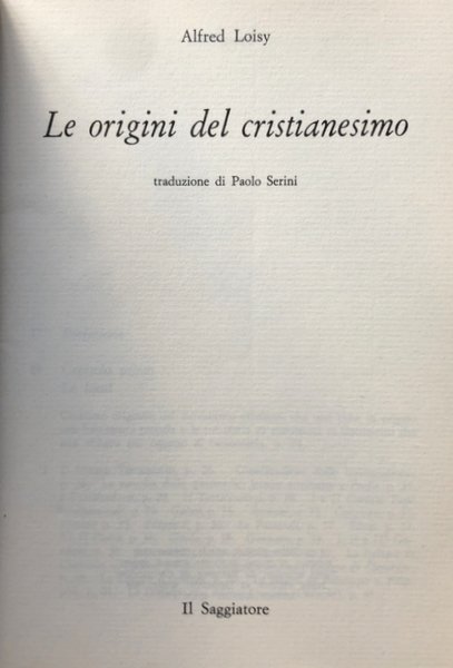 LE ORIGINI DEL CRISTIANESIMO