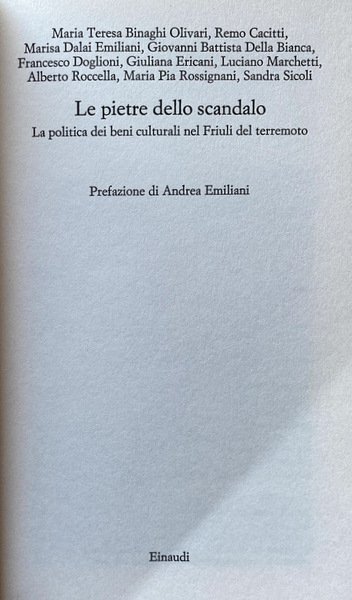 LE PIETRE DELLO SCANDALO: LA POLITICA DEI BENI CULTURALI NEL …