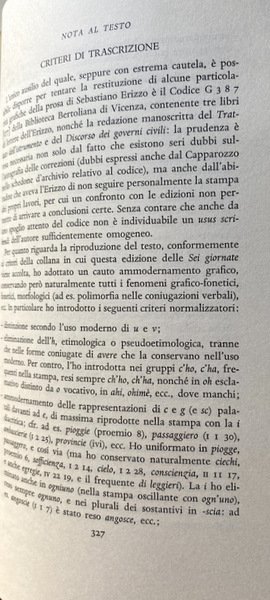 LE SEI GIORNATE. A CURA DI RENZO BRAGANTINI