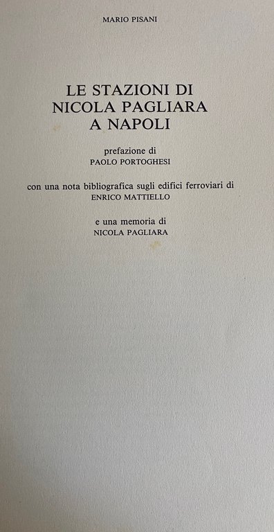 LE STAZIONI DI NICOLA PAGLIARA A NAPOLI. CON UNA NOTA …