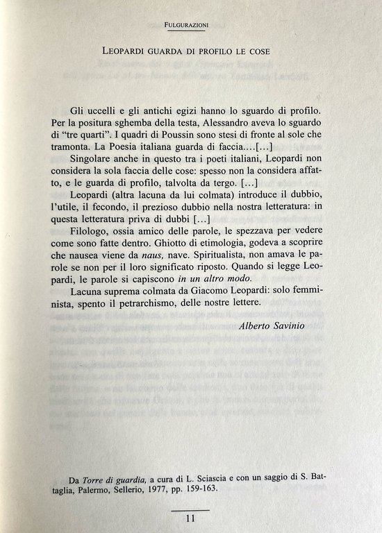 LEOPARDI, ALTRE TRACCE.