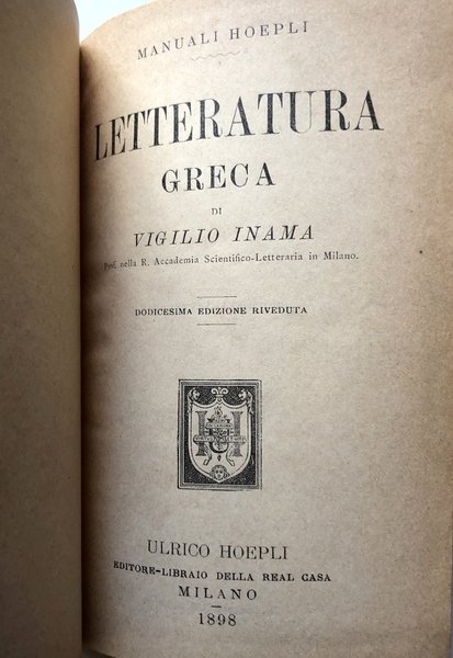 LETTERATURA GRECA