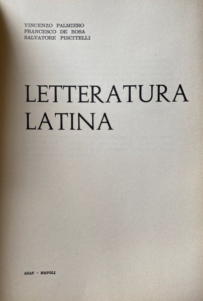 LETTERATURA LATINA