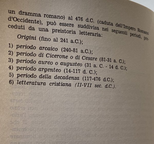 LETTERATURA LATINA