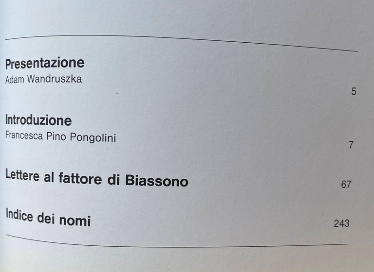 LETTERE AL FATTORE DI BIASSONO