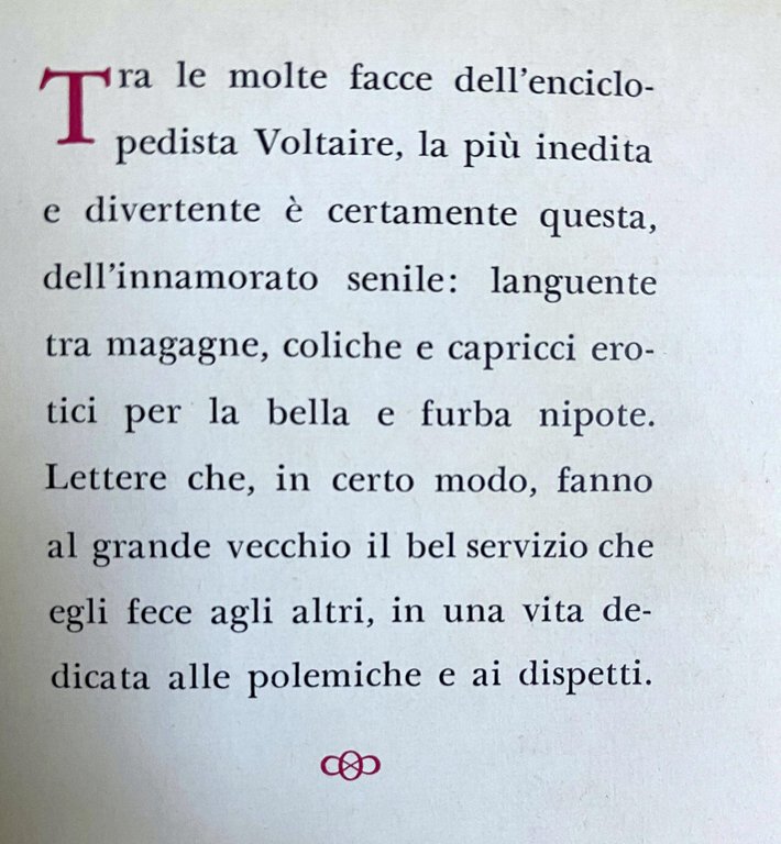 LETTERE D'AMORE DI VOLTAIRE ALLA NIPOTE.