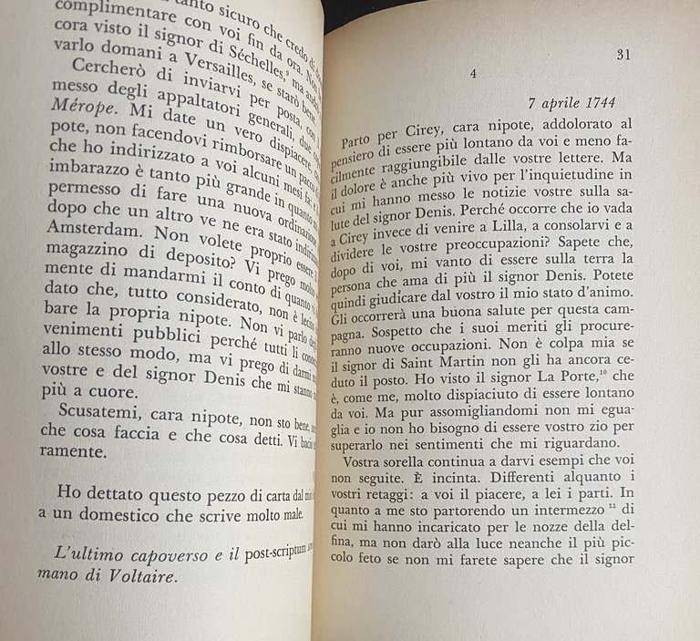 LETTERE D'AMORE DI VOLTAIRE ALLA NIPOTE.