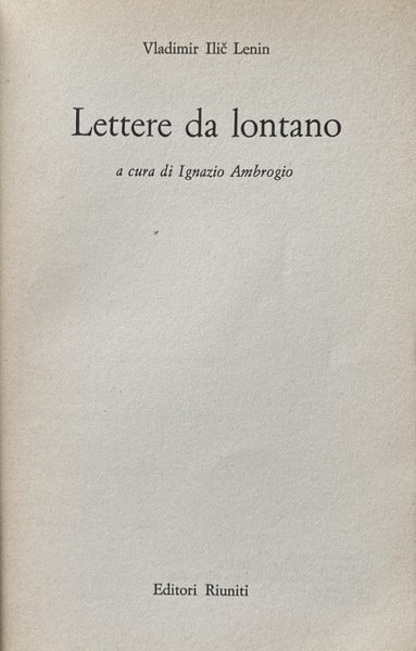 LETTERE DA LONTANO. A CURA DI IGNAZIO AMBROGIO