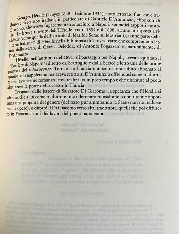 LETTERE DA NAPOLI. SALVATORE DI GIACOMO E I RAPPORTI CON …