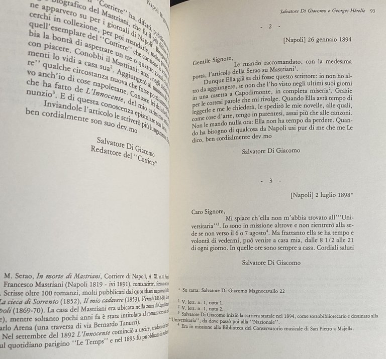 LETTERE DA NAPOLI. SALVATORE DI GIACOMO E I RAPPORTI CON …