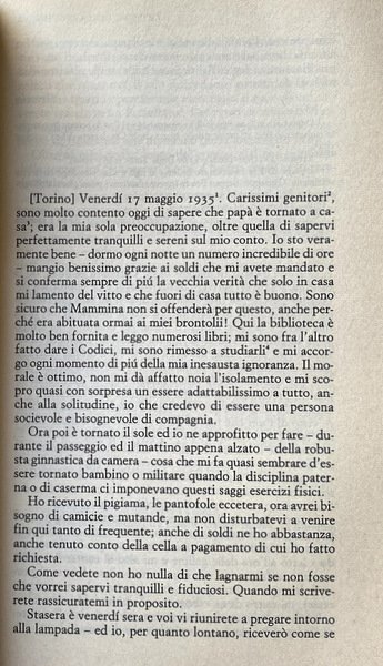 LETTERE DELLA GIOVINEZZA. DAL CARCERE 1935-1943. A CURA DI FEDERICA …