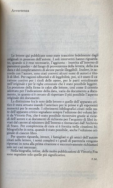 LETTERE DELLA GIOVINEZZA. DAL CARCERE 1935-1943. A CURA DI FEDERICA …