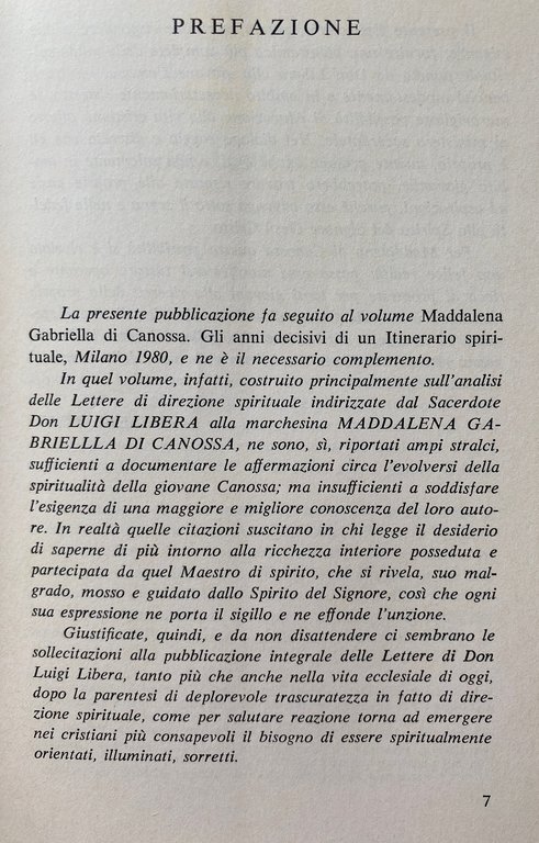 LETTERE DI DIREZIONE SPIRITUALE ALLA MARCHESINA MADDALENA GABRIELLA DI CANOSSA …