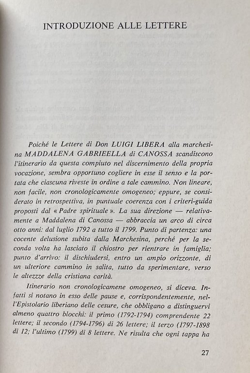 LETTERE DI DIREZIONE SPIRITUALE ALLA MARCHESINA MADDALENA GABRIELLA DI CANOSSA …