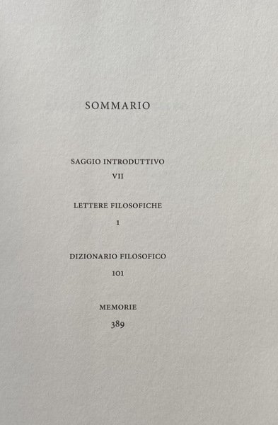 LETTERE FILOSOFICHE, DIZIONARIO FILOSOFICO, MEMORIE