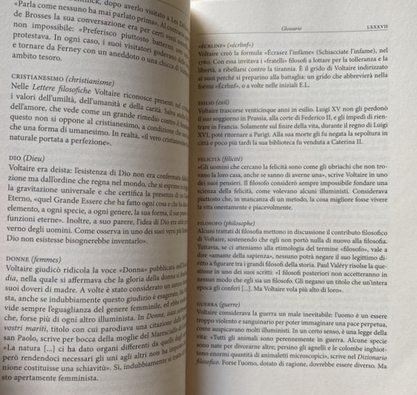 LETTERE FILOSOFICHE, DIZIONARIO FILOSOFICO, MEMORIE