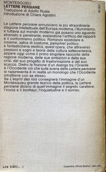 LETTERE PERSIANE. A CURA DI CHIARA AGOSTINI