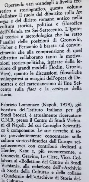 LEX REGIA. DIRITTO, FILOLOGIA E FIDES HISTORICA NELLA CULTURA POLITICO-FILOSOFICA …