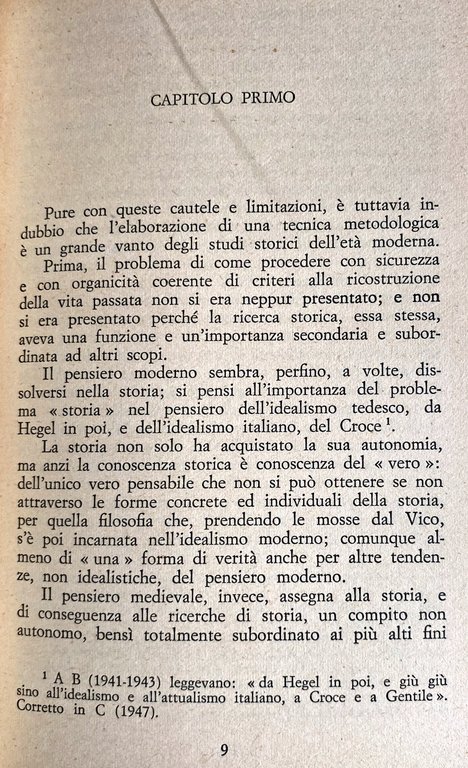 LEZIONI DI METODO STORICO. CON SAGGI SU EGIDI, CROCE, MEINECKE.
