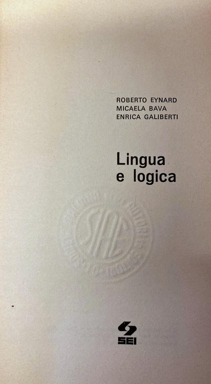 LINGUA E LOGICA