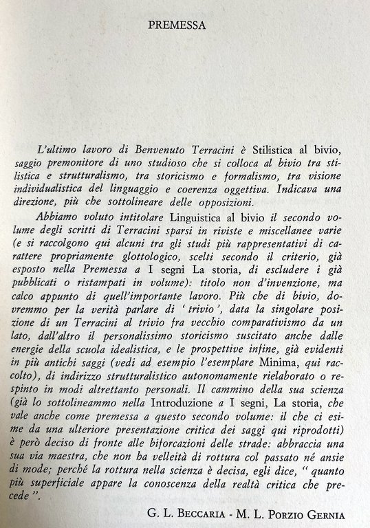 LINGUISTICA AL BIVIO. RACCOLTA DI SAGGI.