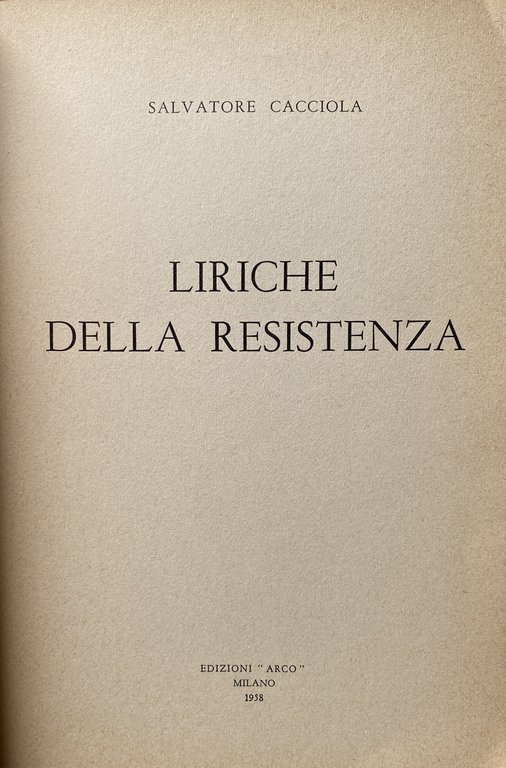 LIRICHE DELLA RESISTENZA