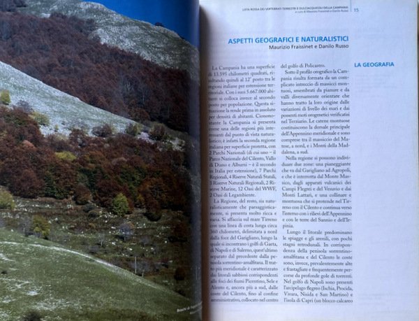 LISTA ROSSA DEI VERTEBRATI TERRESTRI E DULCIACQUICOLI DELLA CAMPANIA. A …