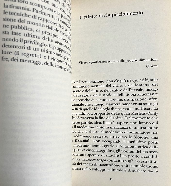 LO SCHERMO E L'OBLIO