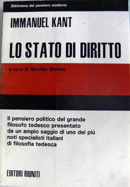 LO STATO DI DIRITTO. A CURA DI NICOLAO MERKER