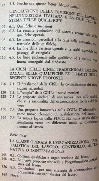 LOTTE OPERAIE E ORGANIZZAZIONE DEL LAVORO