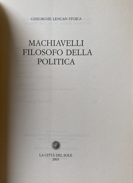 MACHIAVELLI FILOSOFO DELLA POLITICA