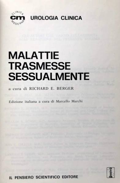 MALATTIE TRASMESSE SESSUALMENTE. EDIZIONE ITALIANA A CURA DI MARCELLO MARCHI