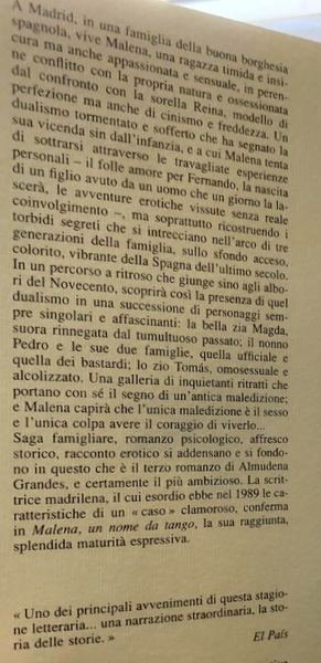 MALENA, UN NOME DA TANGO. ROMANZO.