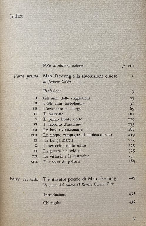 MAO TSE-TUNG E LA RIVOLUZIONE CINESE. CON TRENTASETTE POESIE DI …