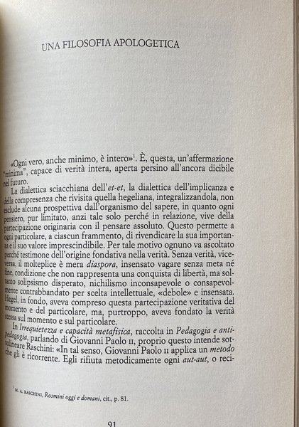 MARIA ADELAIDE RASCHINI. L'INTELLIGENZA DELLA CARITÀ. LO SPIRITO DELLA FILOSOFIA …