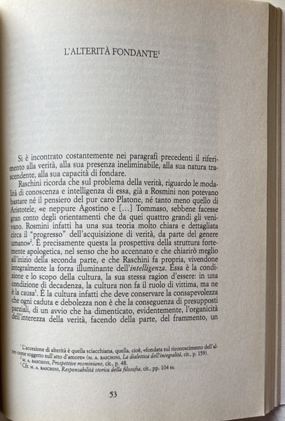 MARIA ADELAIDE RASCHINI. L'INTELLIGENZA DELLA CARITÀ. LO SPIRITO DELLA FILOSOFIA …