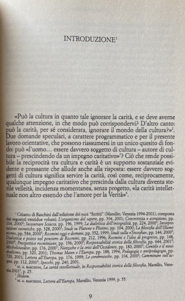 MARIA ADELAIDE RASCHINI. L'INTELLIGENZA DELLA CARITÀ. LO SPIRITO DELLA FILOSOFIA …