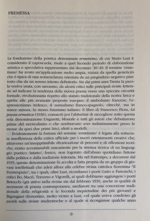 MARIO LUZI DA EBE A CONSTANT: STUDI E TESTI