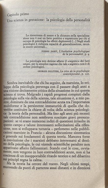 MARXISMO E TEORIA DELLA PERSONALITÀ. PROPOSTA PER UNA PSICOLOGIA CONCRETA
