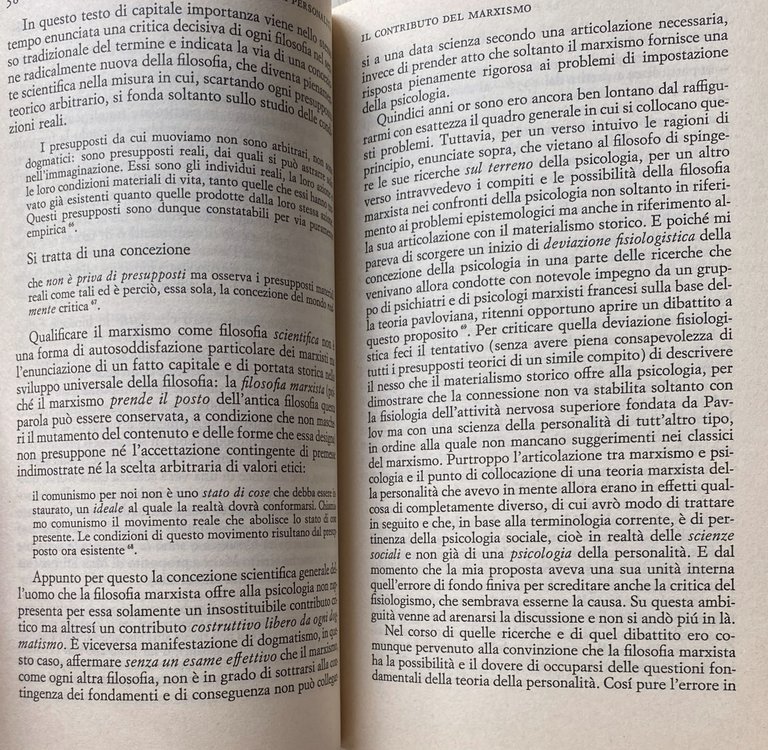 MARXISMO E TEORIA DELLA PERSONALITÀ. PROPOSTA PER UNA PSICOLOGIA CONCRETA
