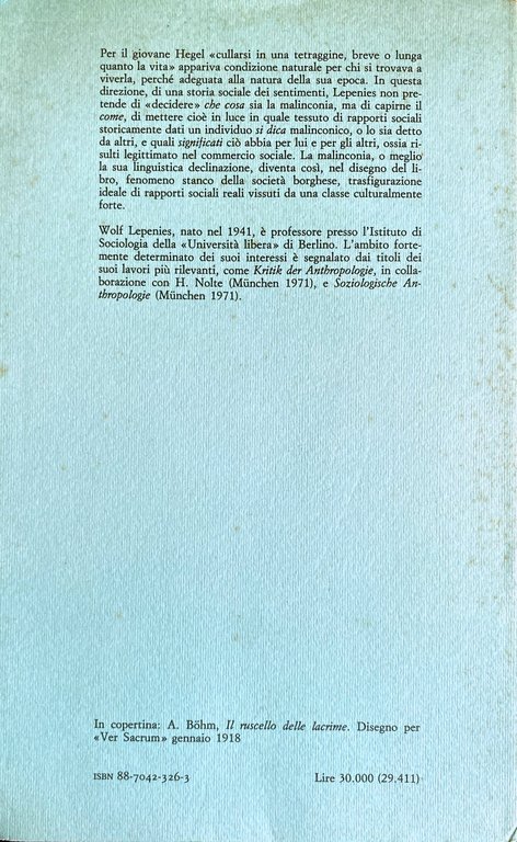 MELANCONIA E SOCIETÀ